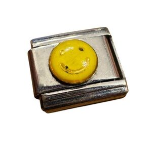 Vintage‎ Y2K Italian Charm Bracelet Yellow Smiley Face Charm